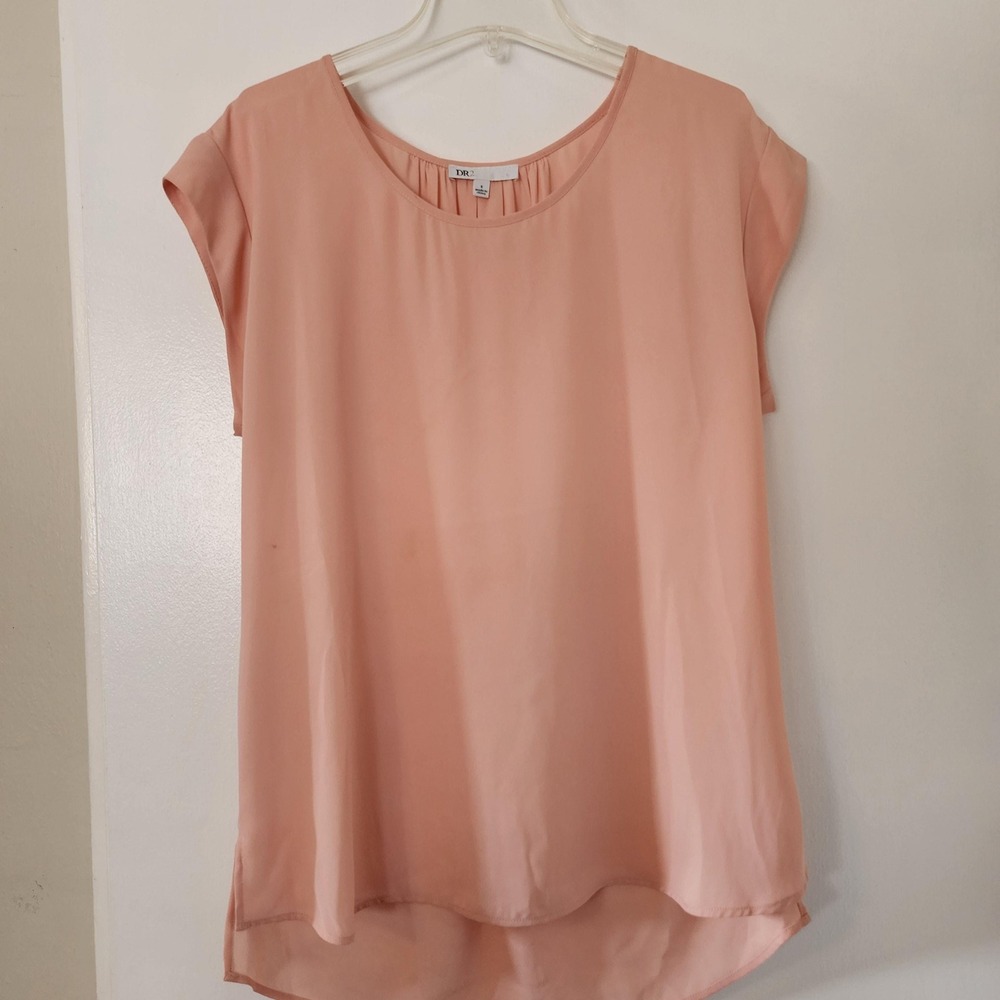 DR2 Peach Flowy Sleeveless High Low Blouse ZDR11892PR1 Pink Peach Womens Small